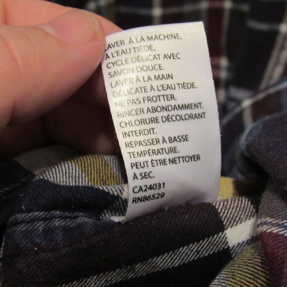 Vintage Viyella London Shirt Blue Flannel Plaid Canada Cotton Wool Blend 1X Tall - Picture 10 of 10